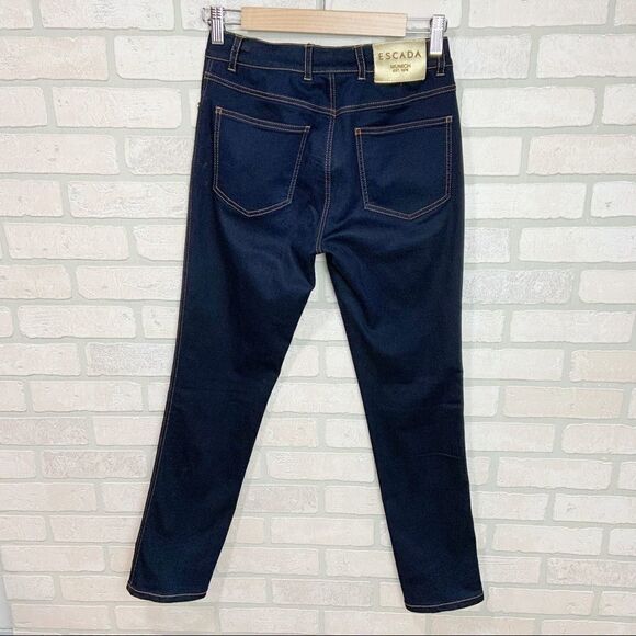 Escada Hi-Rise Dark Denim Stretch Jean Sz 36 T10 - Picture 7 of 9